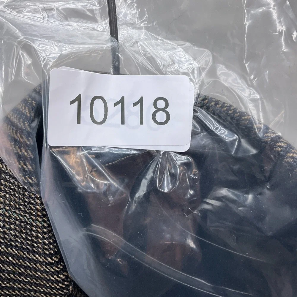 Talbots Blazer Men 44L Black Blue Tan Tweed Houndstooth Plaid Sport Jacket Italy